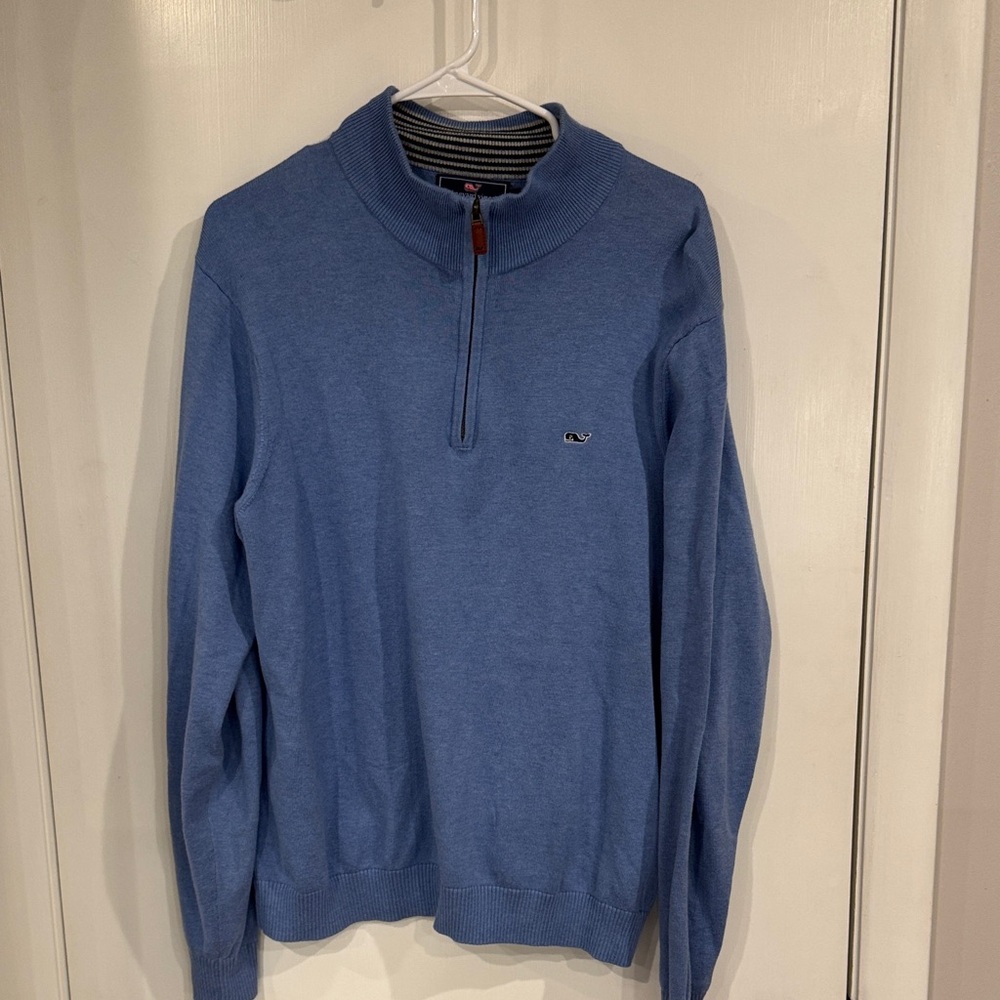 Vineyard Vines Men's Blue Zip-Up Sweater